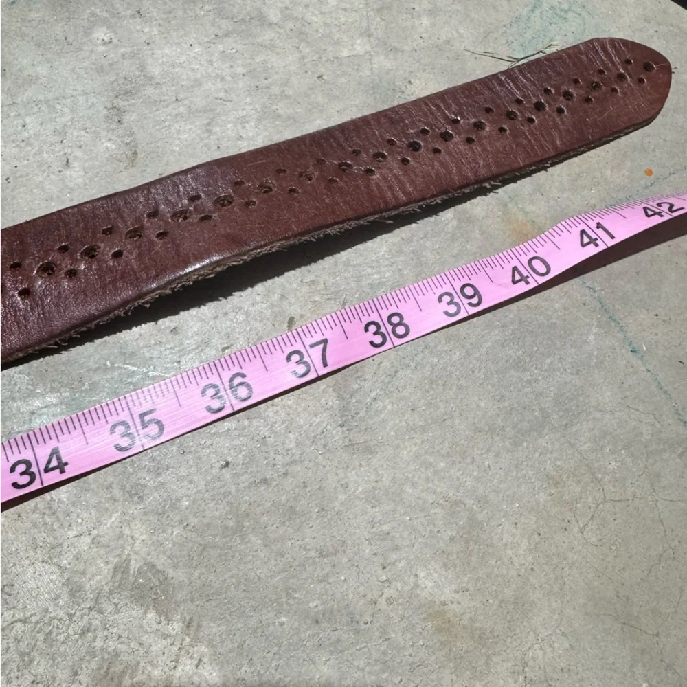 Hollister Brown Leather Belt Men Size Medium Perforated Western Festival Classic